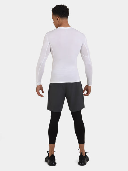 TCA Men's and Boys' Pro Performance Long Sleeve Running Compression Base  Layer Top - Crew/Mock Neck