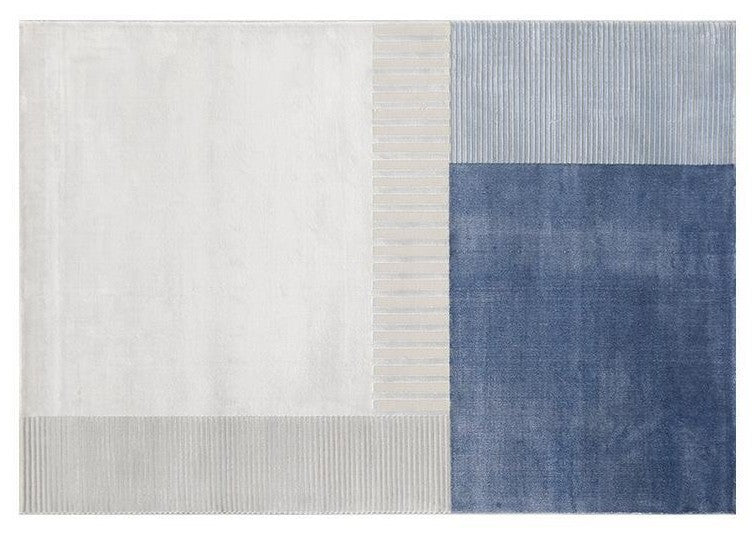 Abstract Geometric Modern Rugs for Living Room, Large Blue Modern Area Rugs, Dining Room Modern Area Rugs, Simple Grey Blue Modern Rugs, Contemporary Modern Rugs for Bedroom