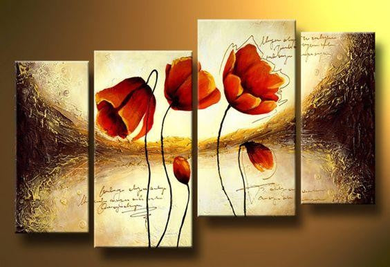 Flower Abstract Painting, Large Acrylic Painting, Flower Abstract Painting, Bedroom Wall Art Paintings, Buy Art Online