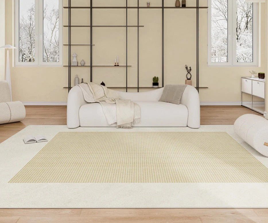 Abstract Modern Rugs for Living Room, Cream Color Contemporary Soft Rugs Next to Bed, Dining Room Modern Floor Carpets