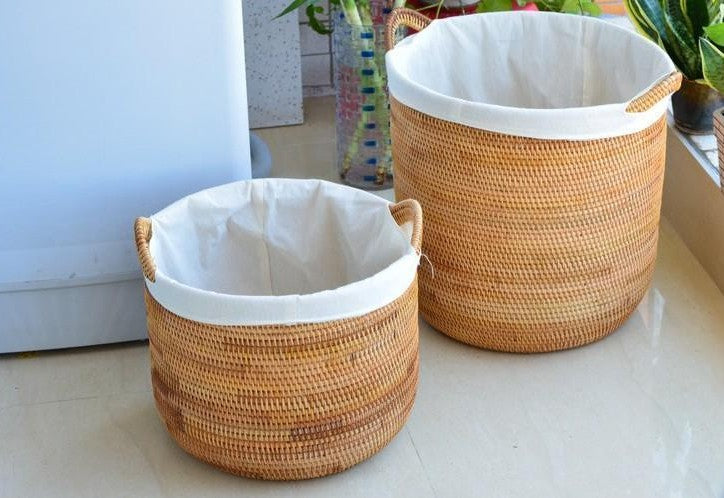 Round Storage Baskets, Extra Large Rattan Storage Baskets, Oversized Laundry Storage Baskets, Storage Baskets for Clothes, Storage Baskets for Bathroom