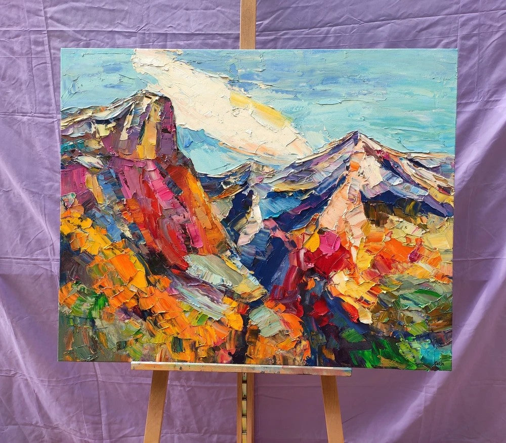 Mountain Paintings, Mountain Landscape Painting, Mountain Oil Paintings, Abstract Mountain Paintings, Oil Painting on Canvas