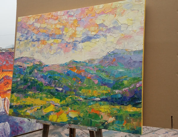 abstract mountain landscape painting