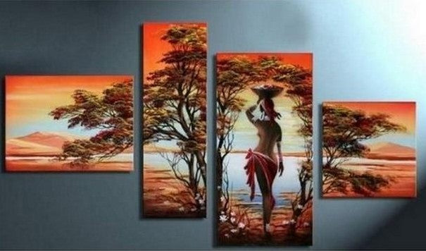 African Girl Painting, Extra Large Painting on Canvas, African Canvas Painting, Living Room Wall Art Paintings, Acrylic Painting on Canvas