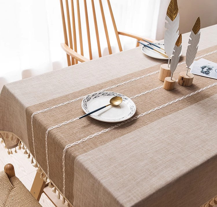 Farmhouse Cotton and Linen Tablecloths, Rectangular Tablecloth for Oval Table, Kitchen Rectangular Table Covers, Modern Table Cloths for Dining Room