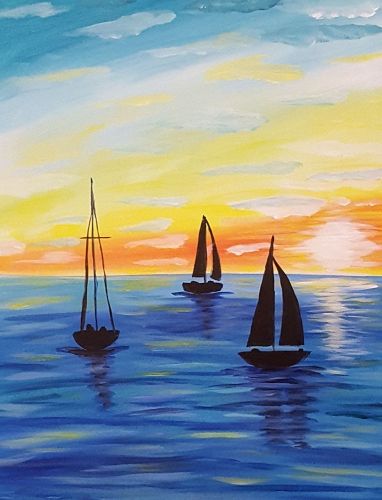40 Easy Landscape Painting Ideas, Easy Painting Ideas for Kids, Easy Acrylic Painting on Canvas, Simple Painting Ideas for Beginners, Easy Sail Boat Wall Art Paintings