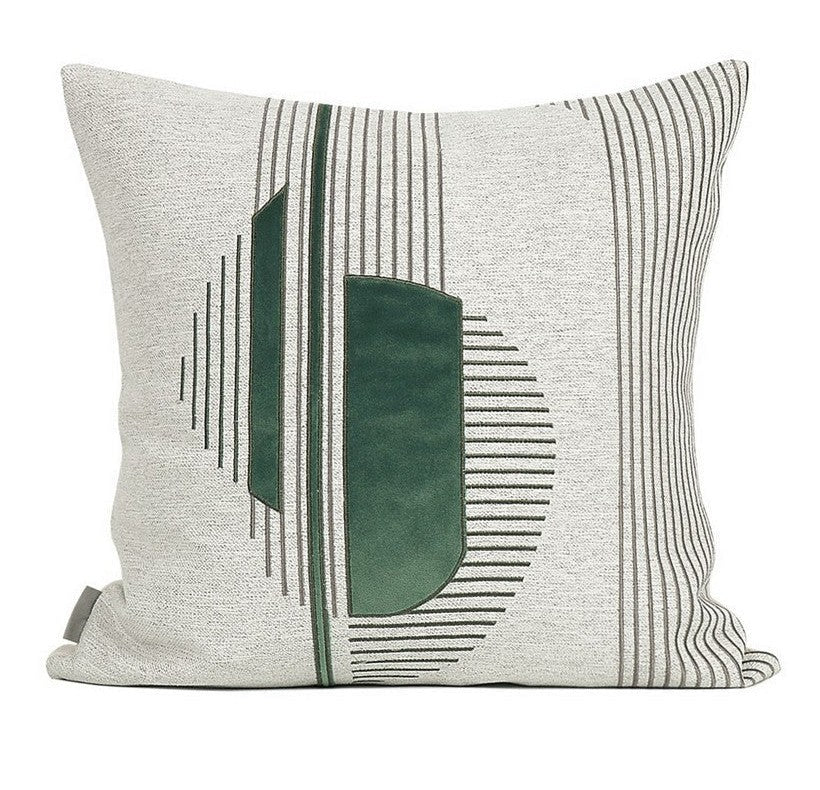 Large Green Square Pillows, Modern Simple Throw Pillows, Modern Throw Pillows for Couch, Decorative Modern Sofa Pillows for Dining Room