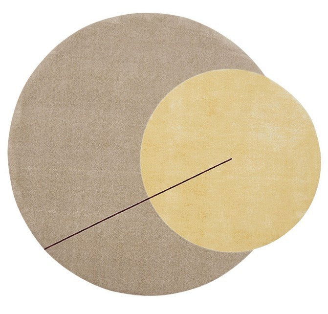 Modern Area Rugs, Beige Yellow Modern Rugs, Round Area Rug for Dining Room, Bedroom Round Carpets, Large Contemporary Modern Rugs in Living Room