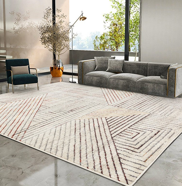 Contemporary Area Rugs in Dining Room, Geometric Modern Rugs, Modern Floor Carpet in Living Room, Large Modern Rugs in Bedroom