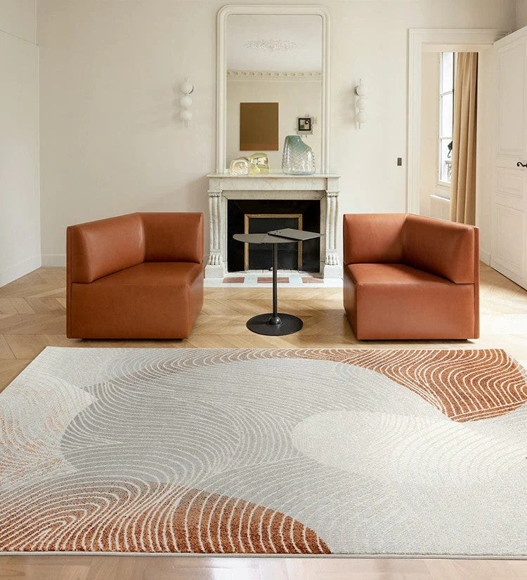 Living Room Modern Rugs, Large Grey Orange Modern Rugs, Contemporary Area Rugs for Bedroom, Dining Room Floor Rugs, Large Grey Rugs for Office