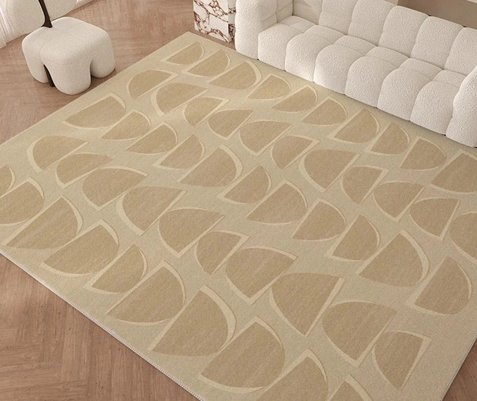 Abstract Geometric Modern Rugs, Modern Cream Rugs for Bedroom, Modern Rugs for Dining Room