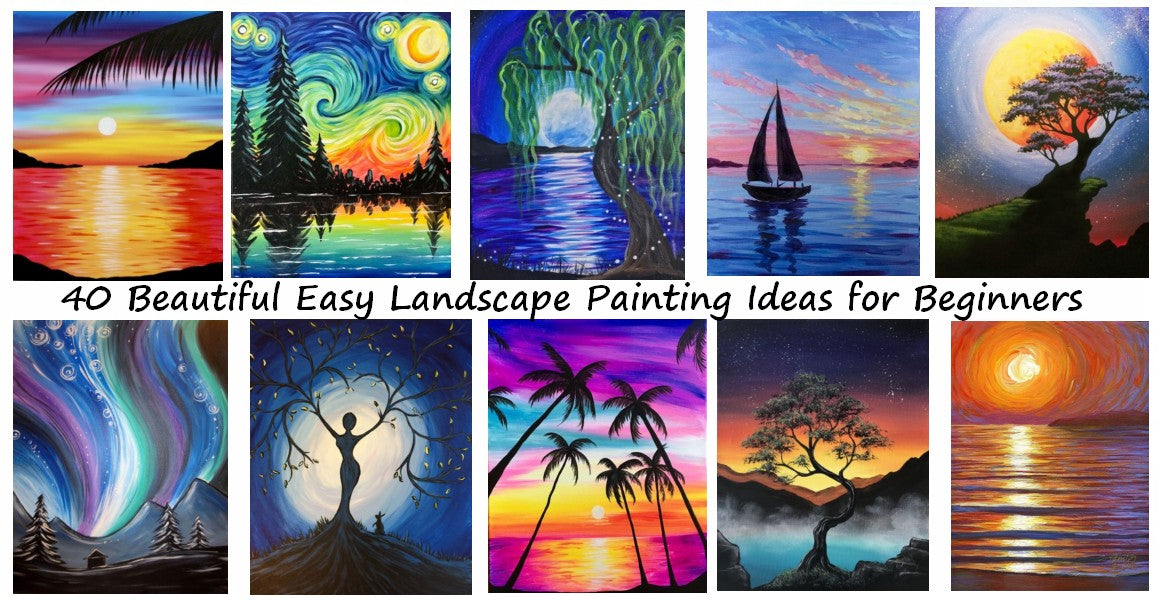 40 Easy Landscape Painting Ideas, Easy Acrylic Painting Ideas for