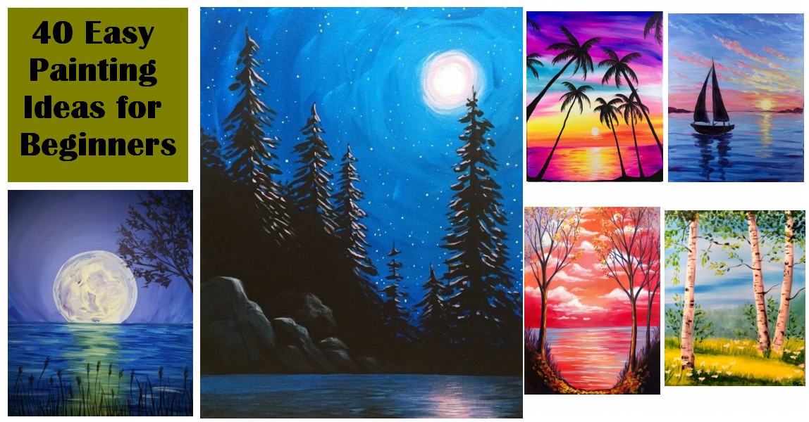 30 Easy Painting Ideas for Beginners, Simple Canvas Painting Ideas