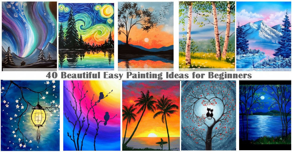 40 Easy DIY Acrylic Painting Ideas for Beginners, Easy Landscape Paint ...