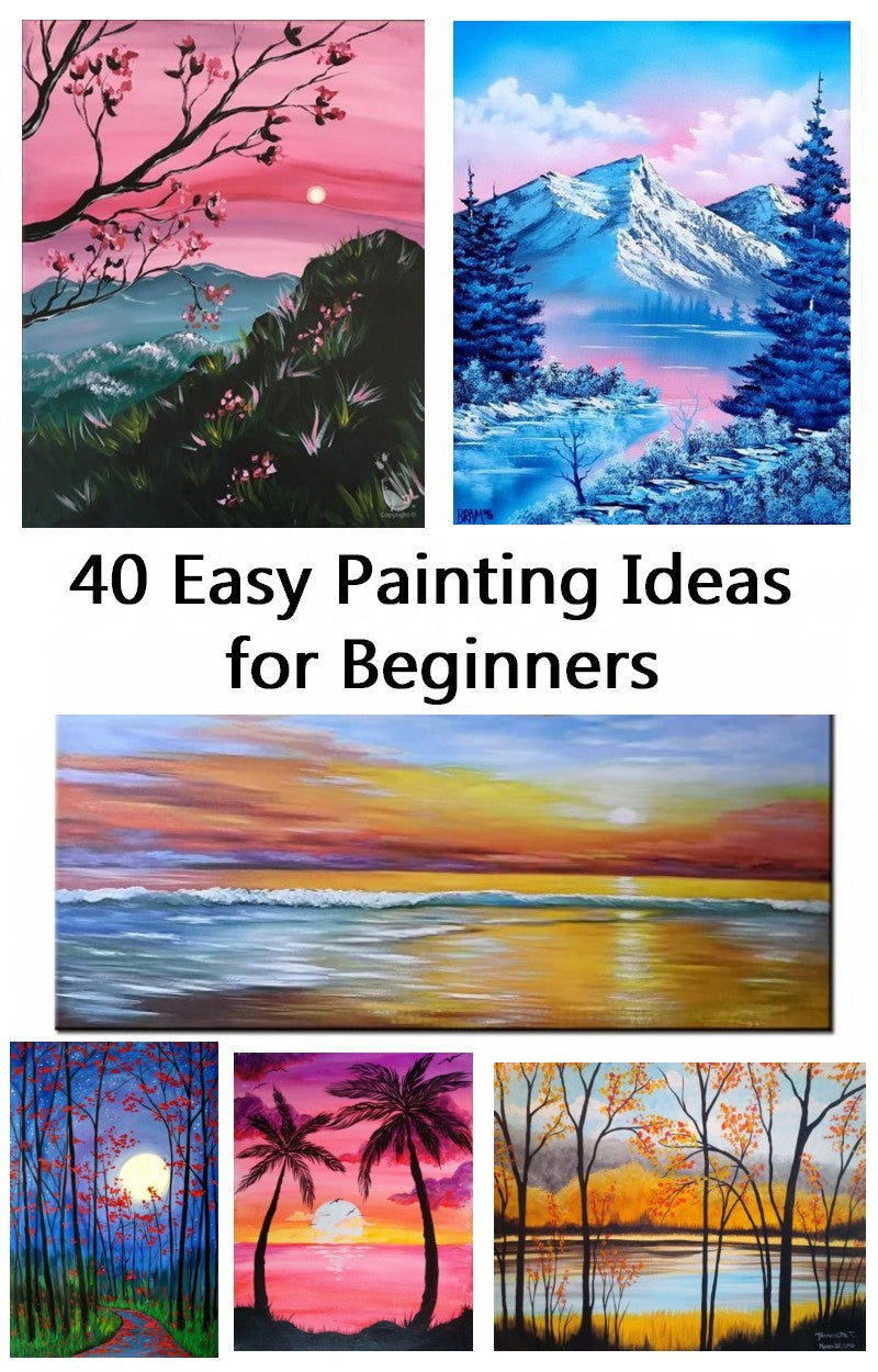 40 Easy Landscape Painting Ideas for Beginners, Simple Acrylic ...