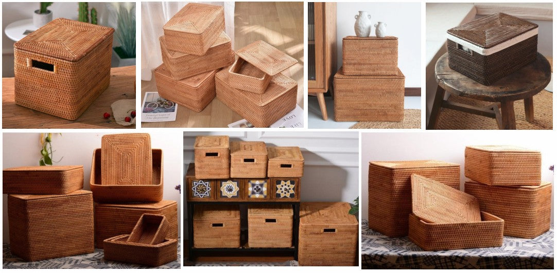 Storage basket with lid, large storage basket with lid, wicker storage basket with lid, rectangular storage baskets, storage baskets for shelves, storage baskets for clothes, oversized storage baskets, storage baskets for bedroom, rattan basket with lid, storage baskets for bathroom