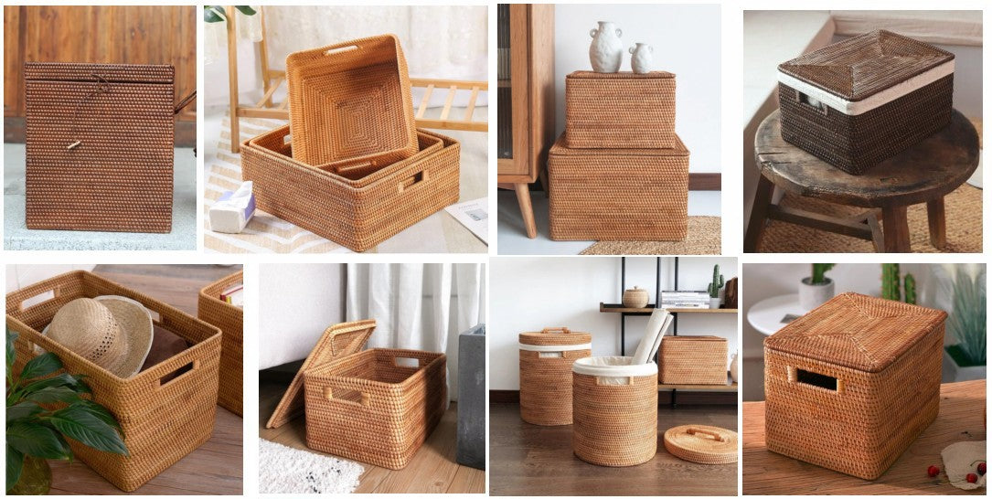 Storage Baskets for Bathroom, Storage Baskets for Clothes, Storage Baskets  for Shelves, Rattan Storage Baskets – artworkcanvas