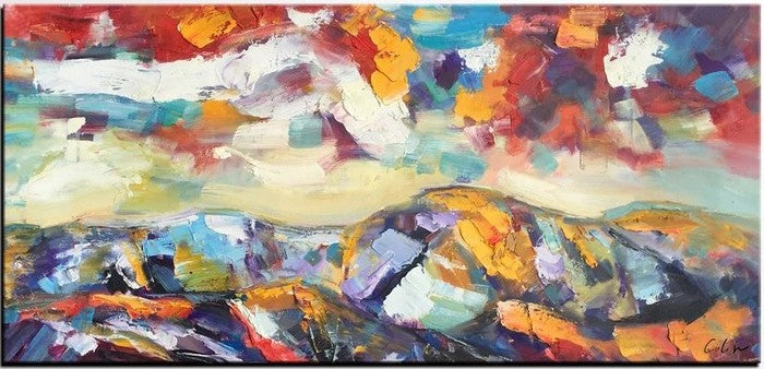 Autumn Mountain Painting, Original Wall Art  Painting, Original Landscape Paintings, Oil Painting on Canvas