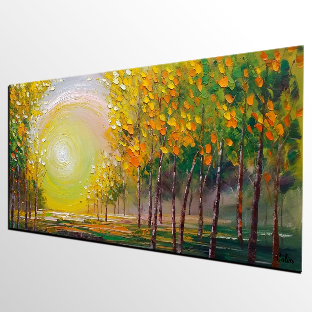Oil Painting, Living Room Wall Art, Landscape Painting, Abstract Paint