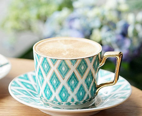 Elegant Ceramic Coffee Cups, Afternoon British Tea Cups, Unique Iris F –  Paintingforhome