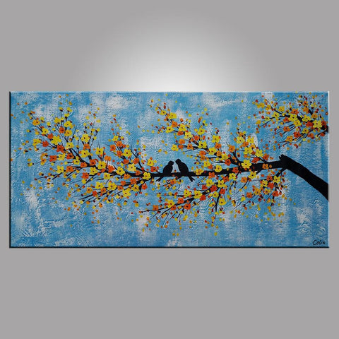 Living Room Wall Art Ideas, Simple Abstract Painting, Love Birds Paint –  Paintingforhome