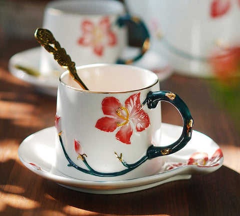 Beautiful British Tea Cups, Unique Afternoon Tea Cups and Saucers, Ele