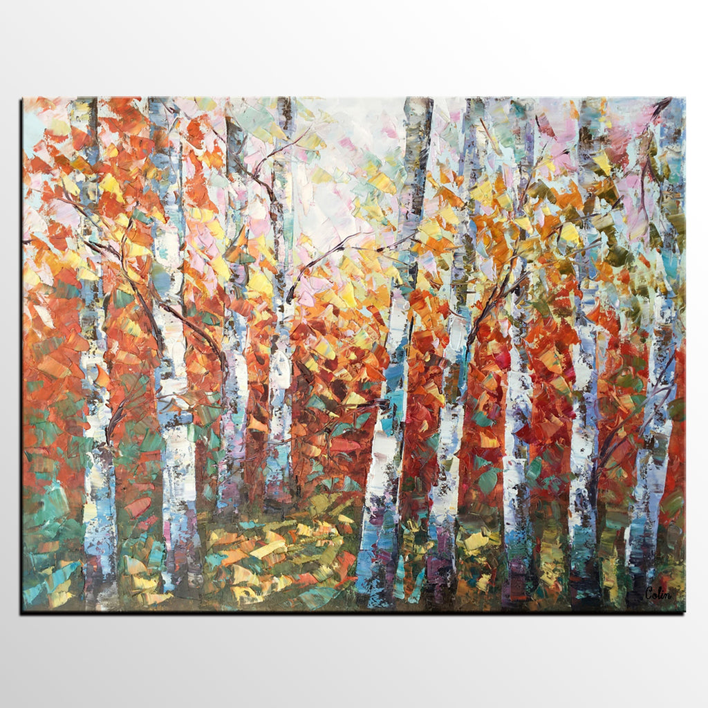 birch tree canvas tree wall art