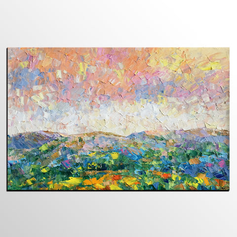 Landscape Canvas Paintings, Starry Night Sky Painting, Landscape