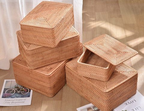 Laundry Storage Baskets, Rattan Storage Baskets for Kitchen, Storage B –  Silvia Home Craft