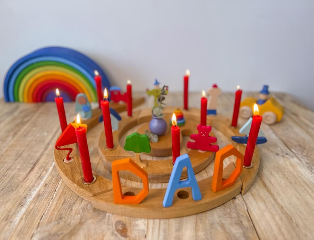 Father's Day Decorative Display with the Grimm's Advent Spiral 