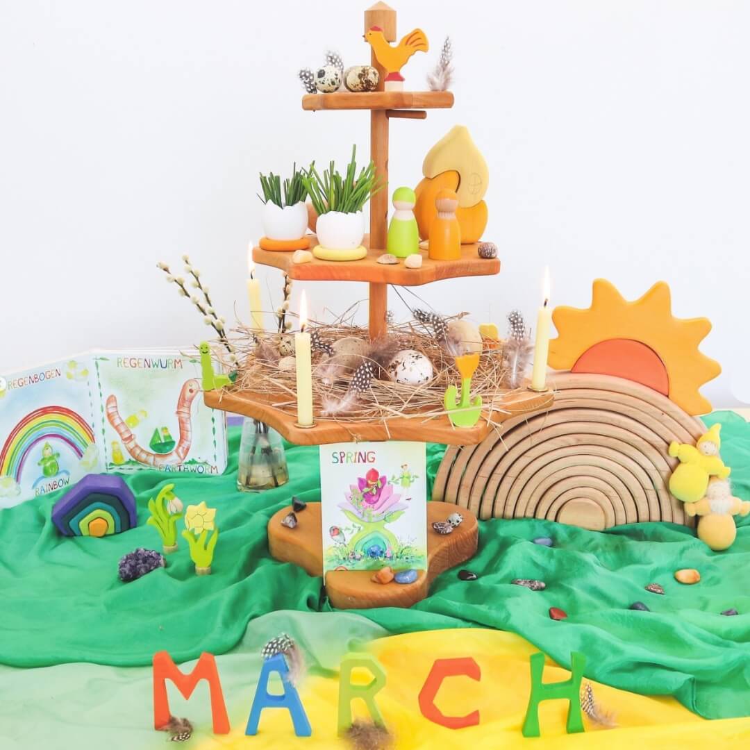 Decorative Seasonal Display: March (Image Credit: @grimmswoodentoys)