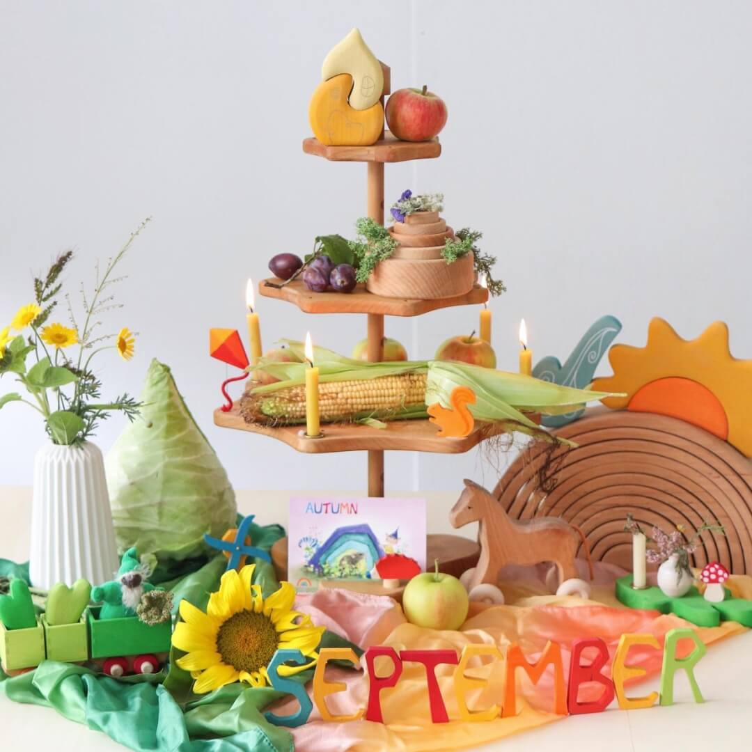 Decorative Seasonal Display: September (Image Credit: @grimmswoodentoys)