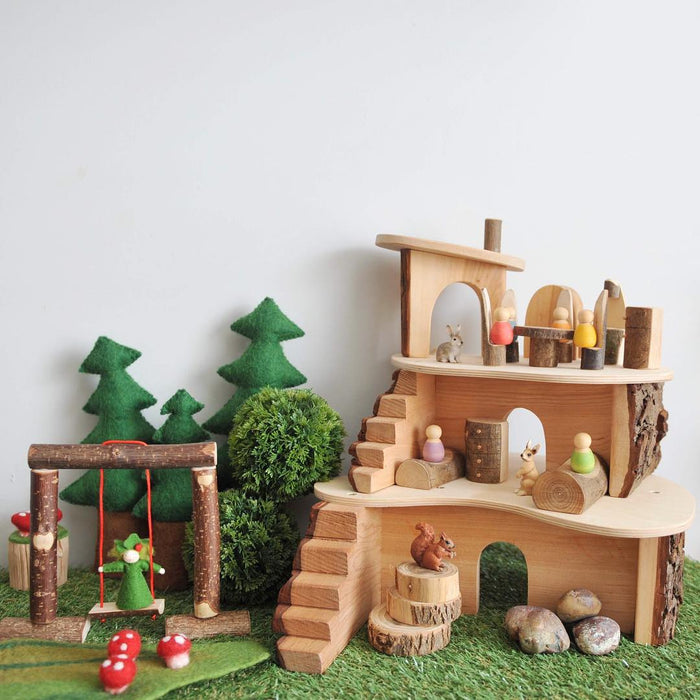wooden treehouse dollhouse