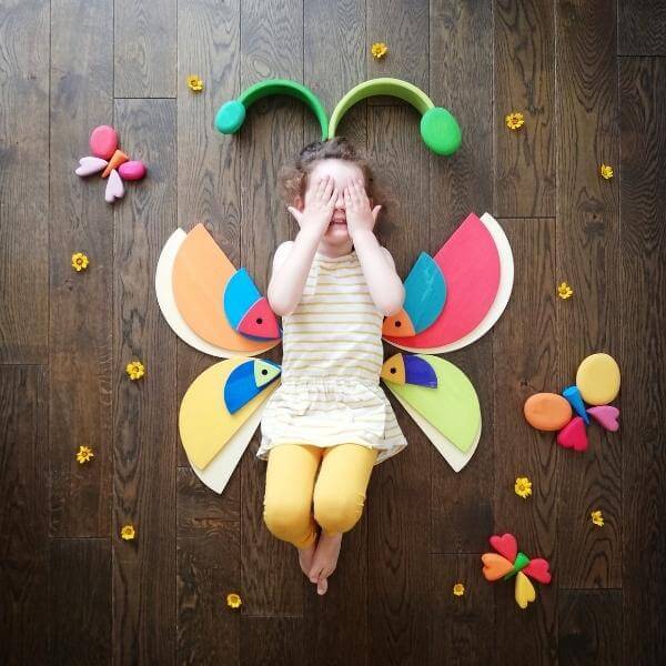 Bookish Play with The Very hungry Caterpillar: Create a Butterfly from Loose Parts