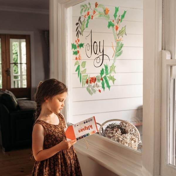 Festive Fun Crafts with Kitpas Crayons and Chalk: Joyous and Colourful Window Art