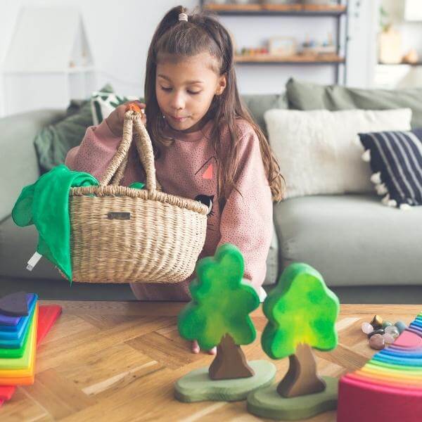 Why are open-ended toys ideal for small world play and how can they be used?