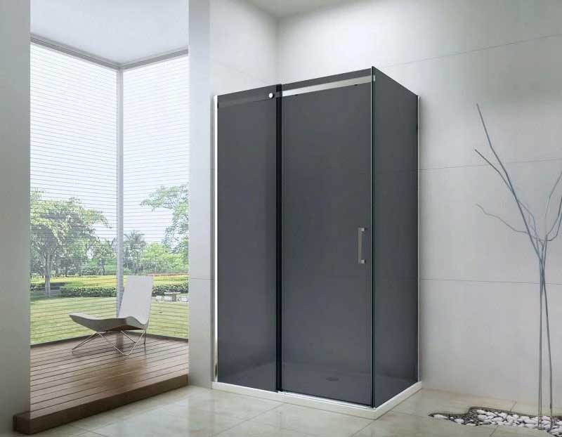 black sliding shower