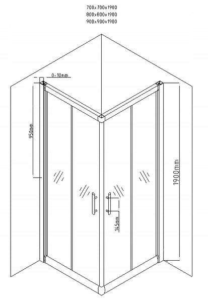 Rio - Square Shower Enclosure Dimensions