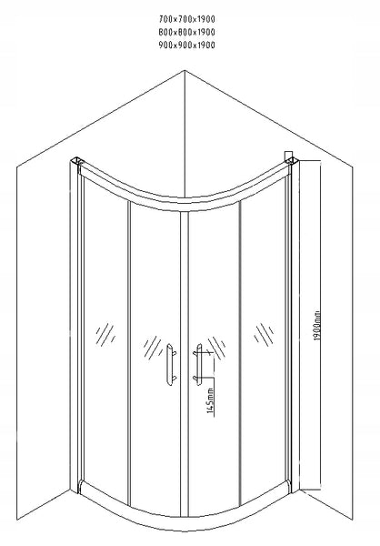 Rio - Quadrant Shower Enclosure Dimensions