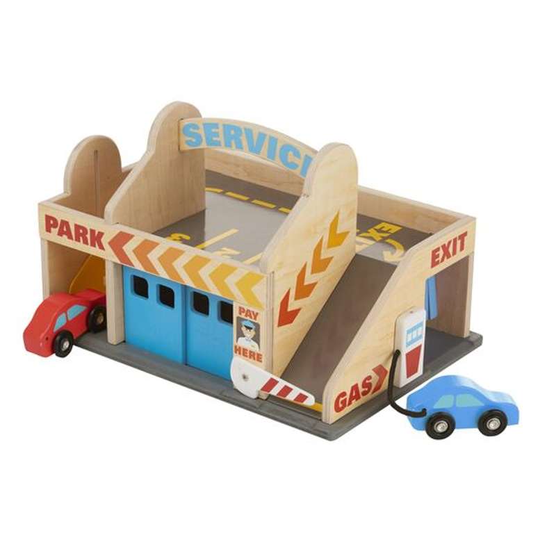 Billede af Melissa & Doug Bilgarage i træ med tilbehør