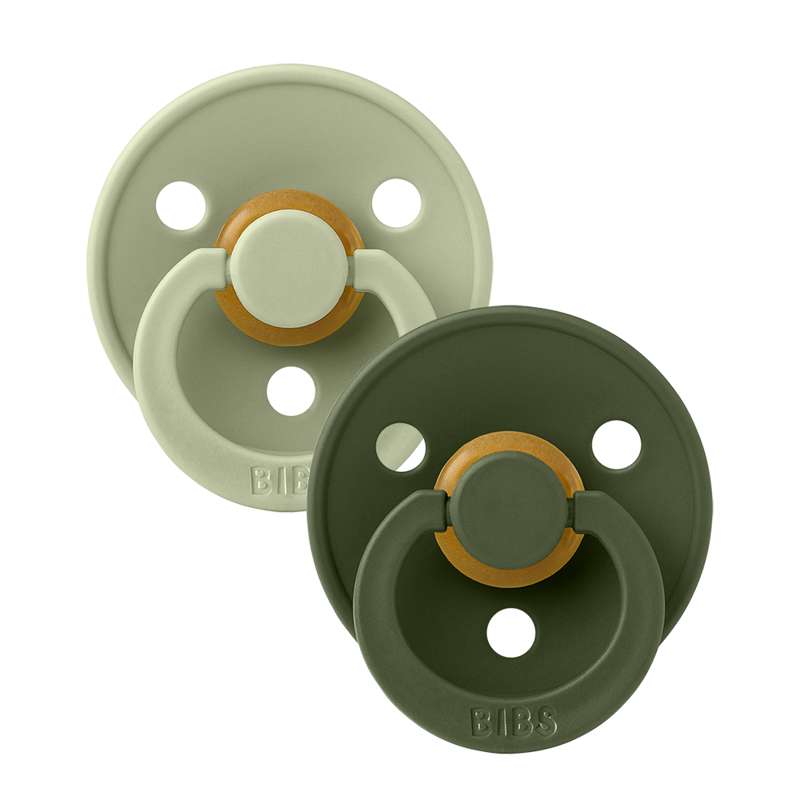 BIBS Symmetrisk Colour Sut - 2-Pak - Str. 2 - Naturgummi - Sage/Hunter Green thumbnail