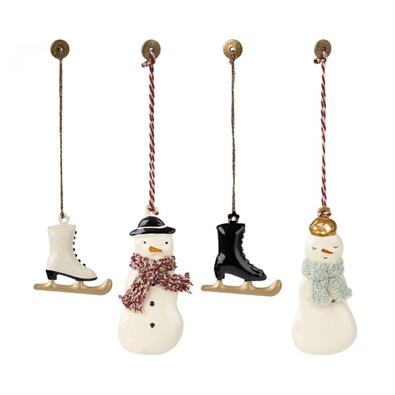 Maileg Juleornamenter i Metal - 4 stk. - Winter Wonderland (13 cm.)