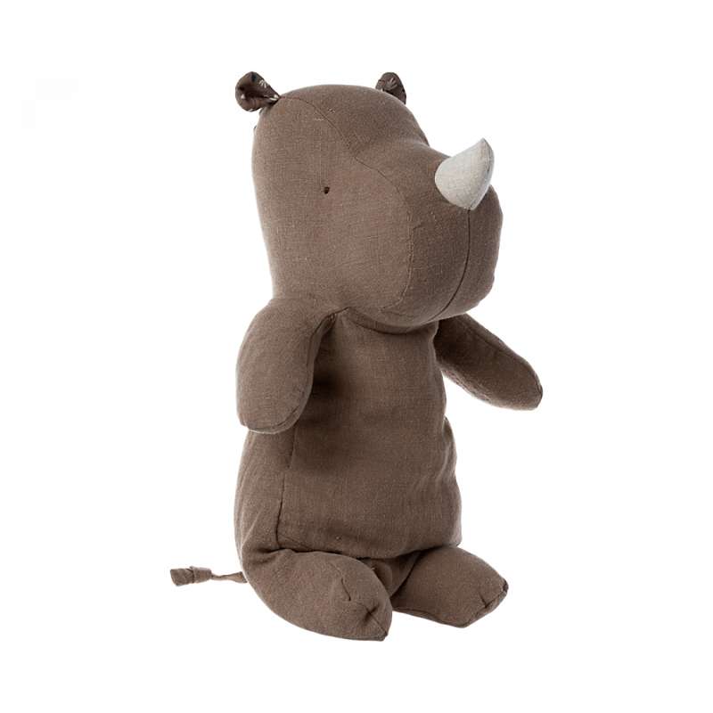 Maileg Safari Friends - Medium Næsehorn Bamse - Chokolade (34 cm.) thumbnail