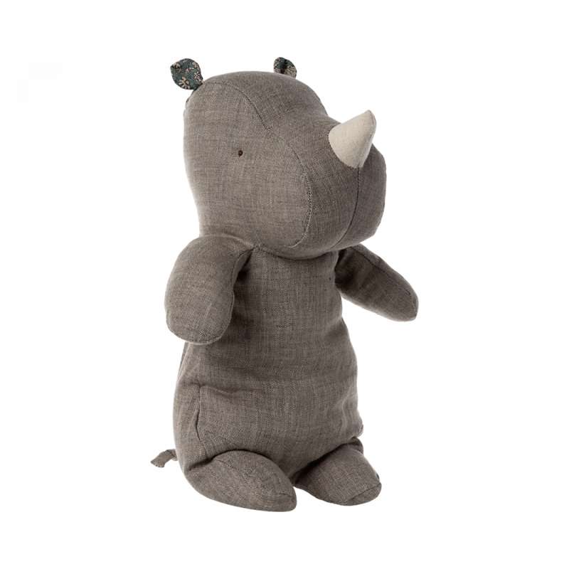 Billede af Maileg Safari Friends - Medium Næsehorn Bamse - Mørkegrå (34 cm.) hos Mammashop.dk