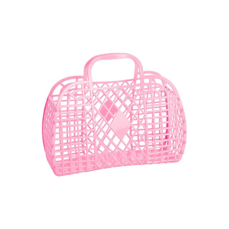 Sun Jellies Retro Basket Strandtaske - Small - Bubblegum Pink thumbnail