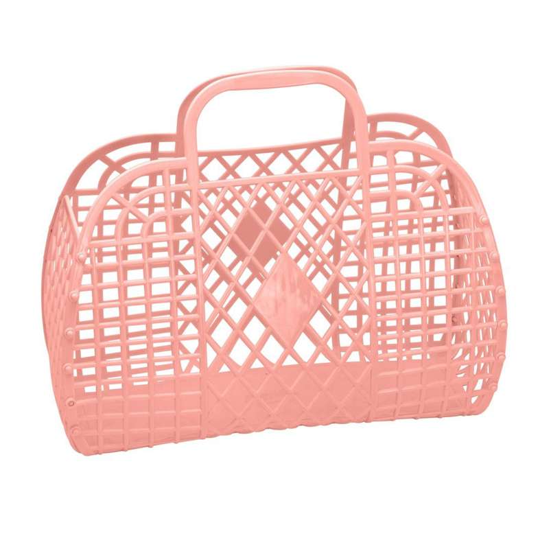 Billede af Sun Jellies Retro Basket Strandtaske - Large - Peach hos Mammashop.dk