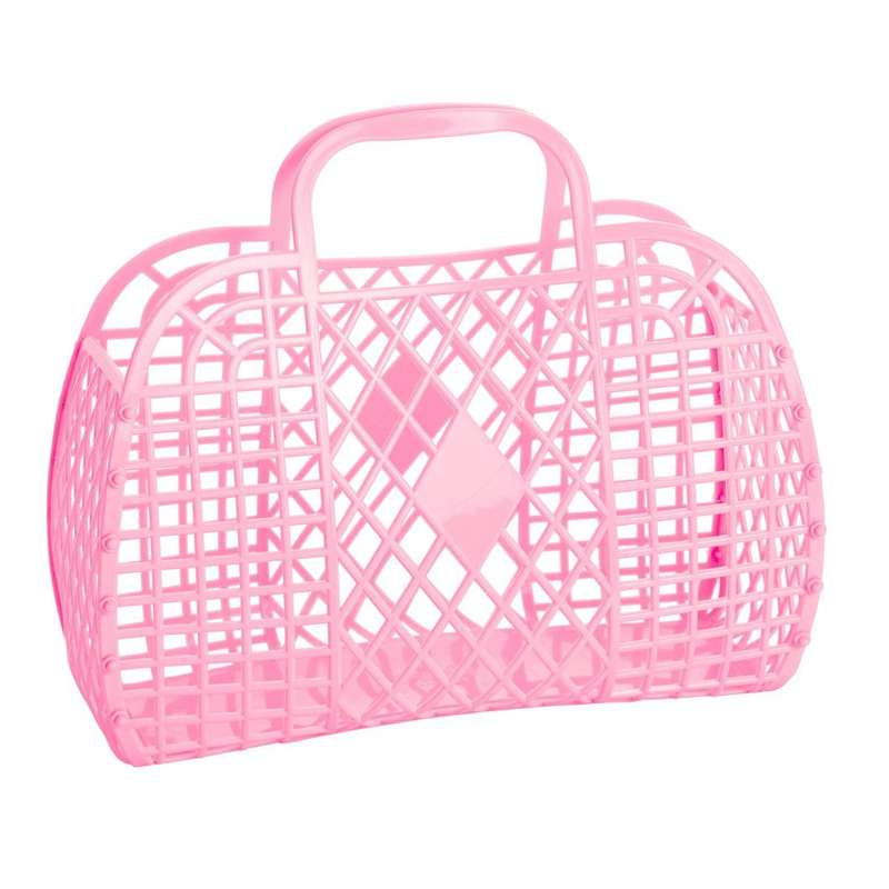 Sun Jellies Retro Basket Strandtaske - Large - Bubblegum Pink thumbnail