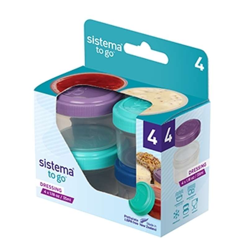 Sistema Snackboks - Dressing Pot To Go - 4-Pak - 35ml - Ass. Farver thumbnail