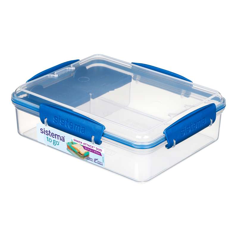 Sistema Madkasse - Snack Attack Duo To Go - 975ml - Klar/Ocean Blue thumbnail