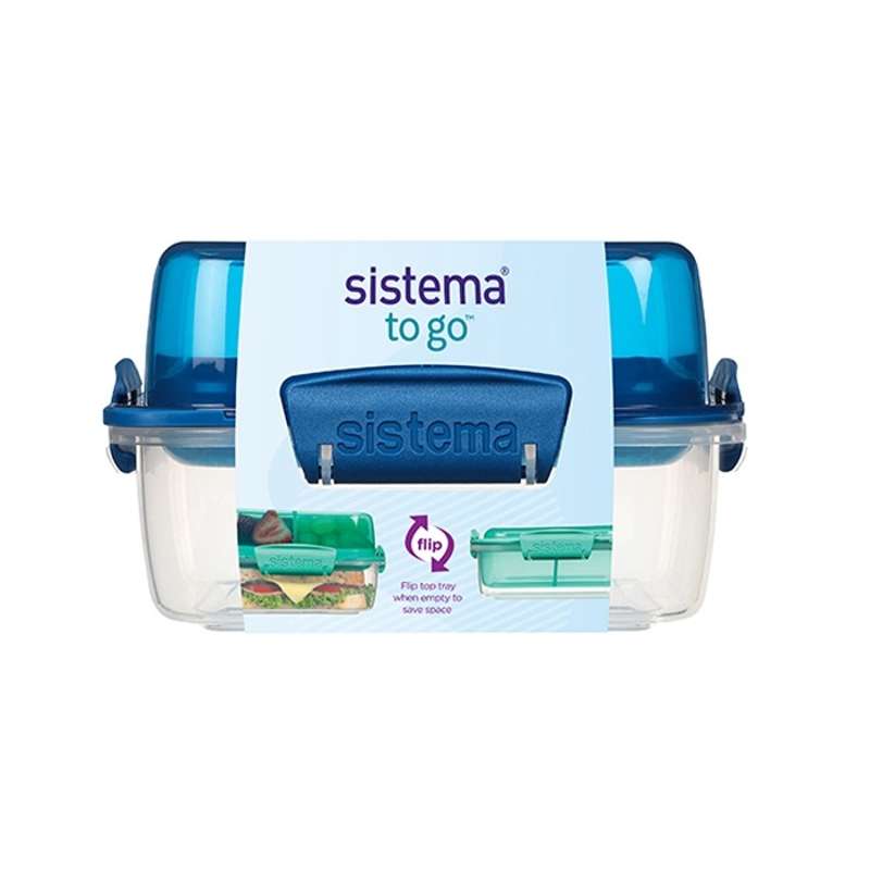 Sistema Madkasse - Lunch Stack To Go Square - 1.24L - Ocean Blue thumbnail